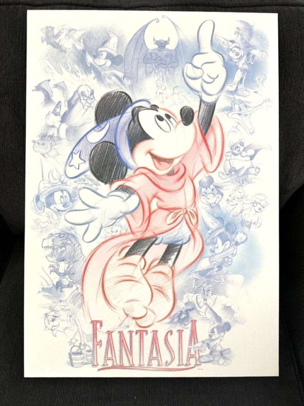Mickey Mouse Sorcerer’s Apprentice Canvas Wall art w/Fantasia Characters-Disney